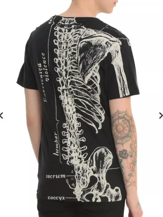 Iron Fist Skeletal Sternum Shirt Sz M - Picture 2 of 7